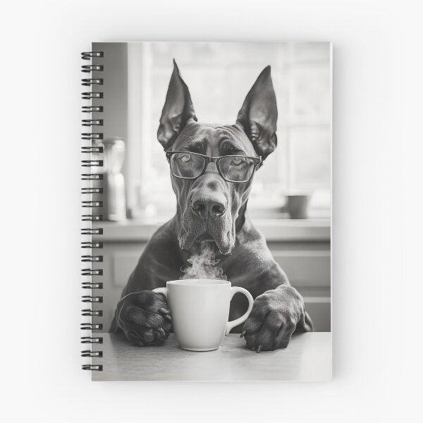 Item preview, Great Dane Dog Drinking Coffee & Wearing Glasses designed and sold by CheekyAnimalz.