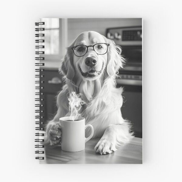Item preview, Golden Retriever Dog Drinking Coffee & Wearing Glasses designed and sold by CheekyAnimalz.