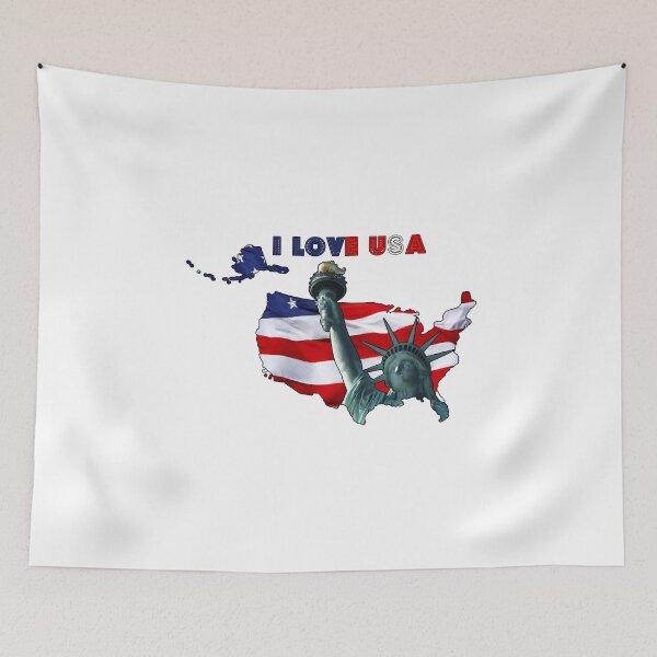 Item preview, I love USA map and statue designed and sold by ilmagatPSCS2.
