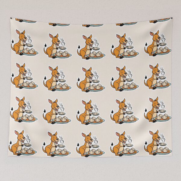 Item preview, Kangaroo eating dumplings - Gobble Gala designed and sold by Kids GobbleGala.