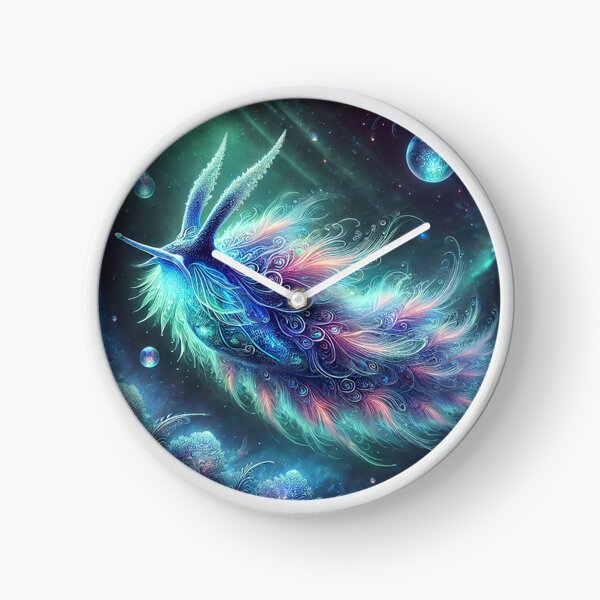 Item preview, Mystical Bioluminescent Sea Slug in an Ethereal Ocean designed and sold by RealmBeastsAI.