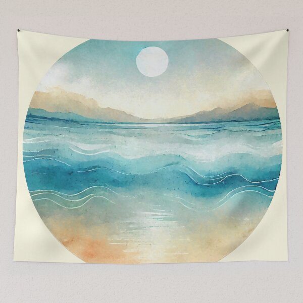 Item preview, Abstract Seascape with Mountains designed and sold by ChrisButler.