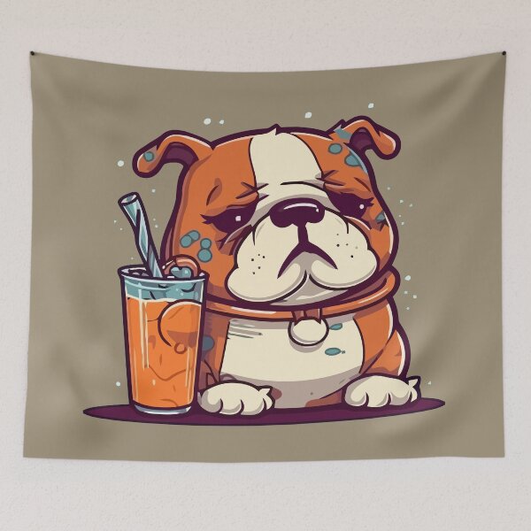 Item preview, Bulldog drinking soda designed and sold by Amir Faysal.