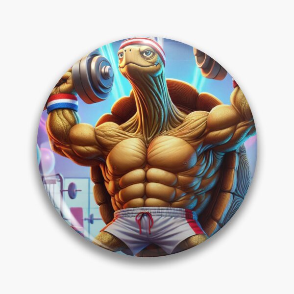 Item preview, Muscular Tortoise Lifting Weights – Funny Cartoon Gym designed and sold by mkzmerch.