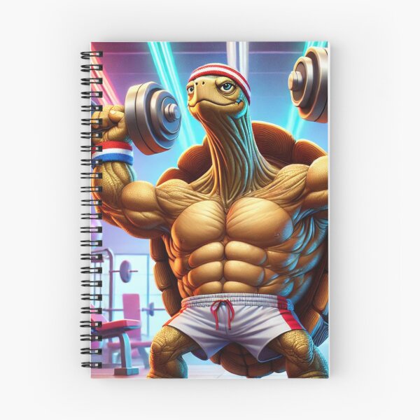 Item preview, Muscular Tortoise Lifting Weights – Funny Cartoon Gym designed and sold by mkzmerch.