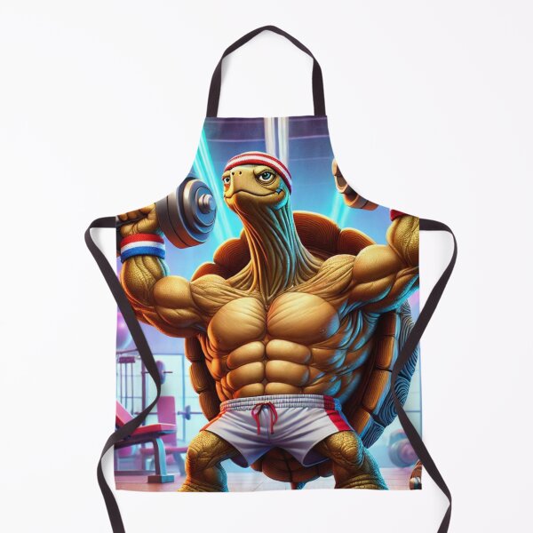 Item preview, Muscular Tortoise Lifting Weights – Funny Cartoon Gym designed and sold by mkzmerch.