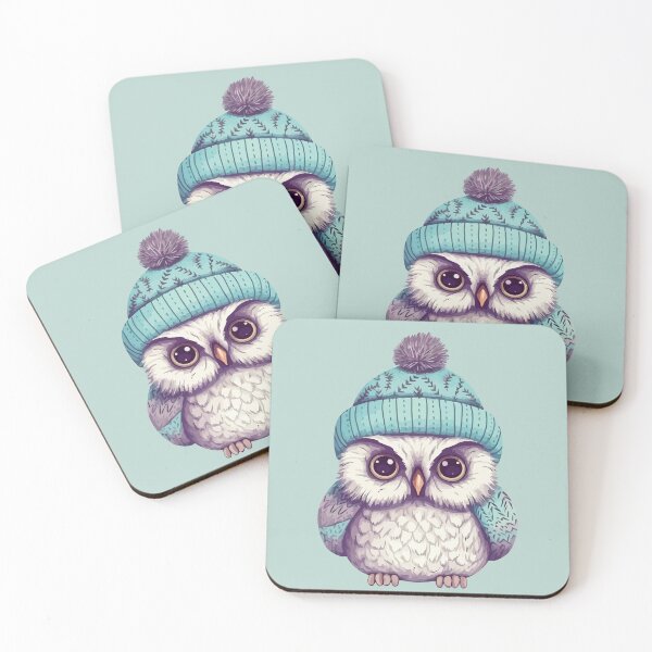 Item preview, Cute owl wearing a pom pom toque designed and sold by Amir Faysal.