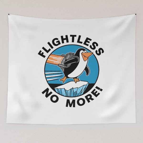 Item preview, Penguin Jetpack Flight Flightless no more Design designed and sold by iwcus.