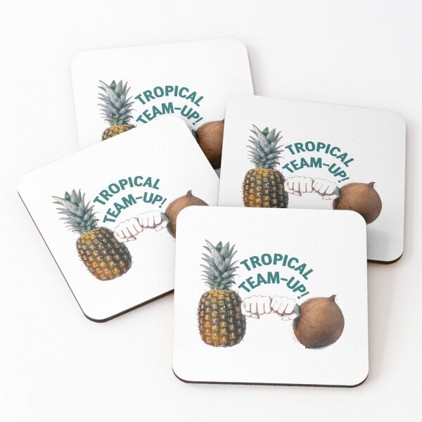 Item preview, Tropical Team-Up! Pineapple Coconut Fist Bump Art designed and sold by iwcus.