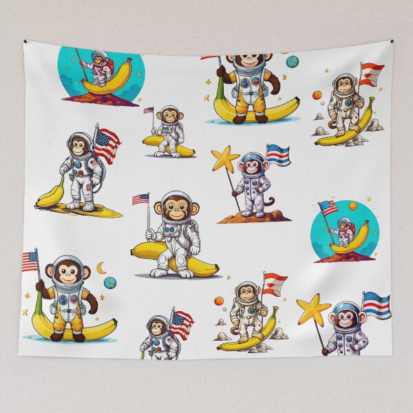 Item preview, Space Monkey Discovery - Cosmic Banana Planet Pattern 1 designed and sold by Tom-Johnson.