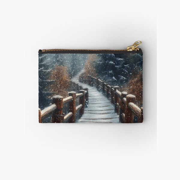 Item preview, Snowy Forest Bridge Winter Woodland designed and sold by Slow Horizon.