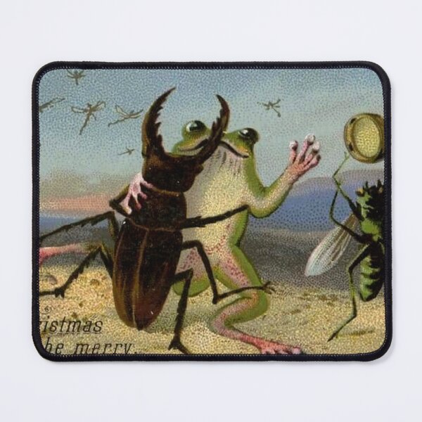 Item preview, Frog and Beetle Dancing (Funny Victorian Christmas Card #3) designed and sold by MagdelenaDelour.