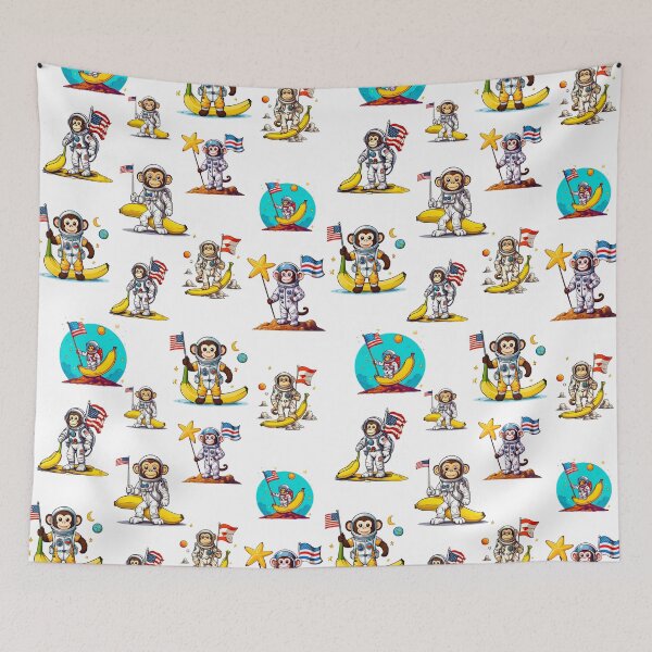 Item preview, Space Monkey Discovery - Cosmic Banana Planet Pattern 2 designed and sold by Tom-Johnson.
