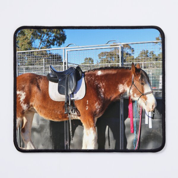 Item preview, Clydesdale horse relaxing near the stables designed and sold by FranWest.