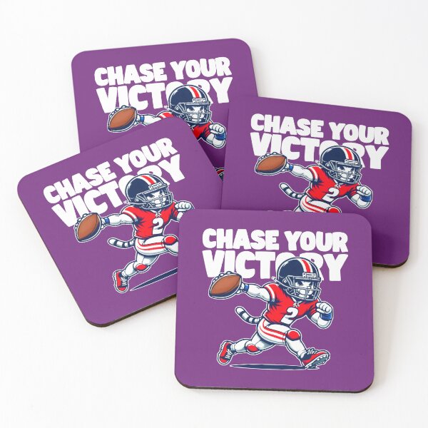Item preview, Chase Your Victory Heroic Cat In A Football Jersey Rushing For The Winning Point designed and sold by SplashTastic.
