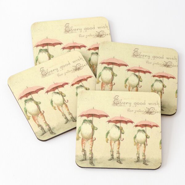 Item preview, Umbrella Frogs (Funny Victorian Christmas Card #5) designed and sold by MagdelenaDelour.