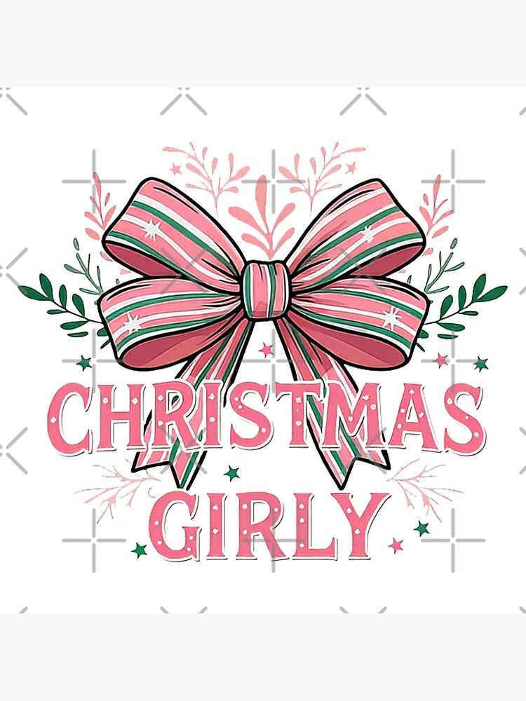 Pink christmas bow with gingerbread- coquettecore christmas girly  Poster