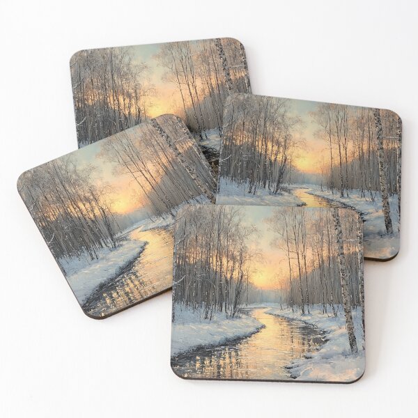 Item preview, Sunset Reflection Over a Snowy River designed and sold by gooseprinttees.
