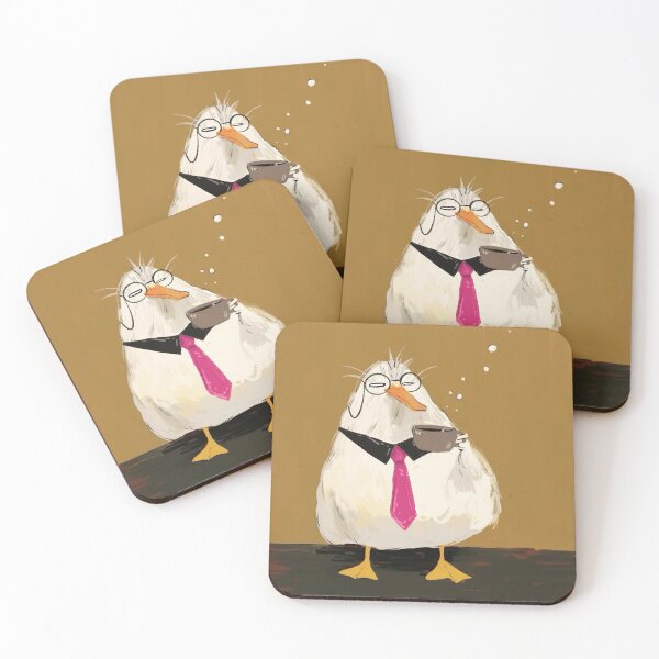 Item preview, Office duck sipping coffee designed and sold by 516 Studio.