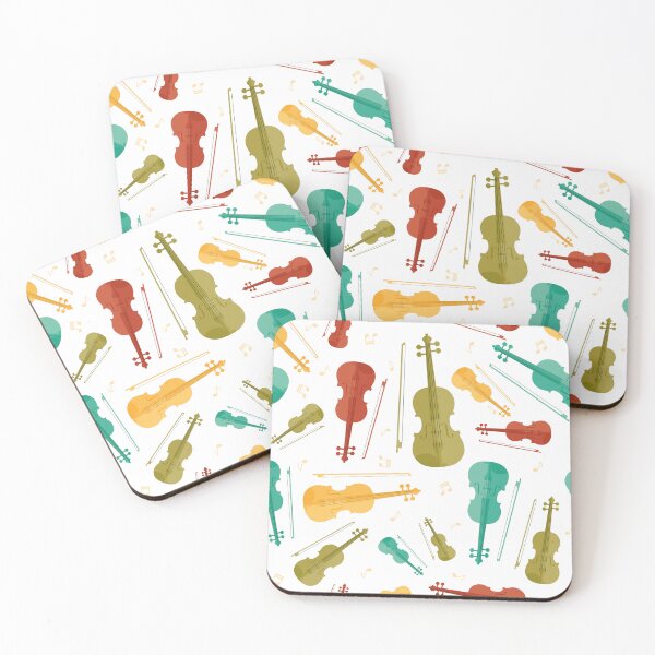Item preview, Colourful violins on white designed and sold by reneesillus.