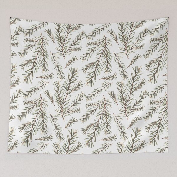 Item preview, Spruce or fir tree branches. Watercolor hand painted winter Christmas Seamless pattern  designed and sold by BartolArt.