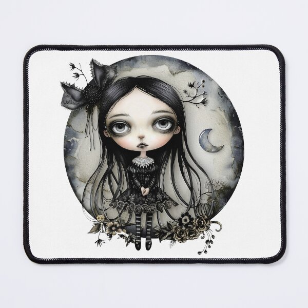 Item preview, Whimsical Goth Girls withbow and flowers designed and sold by Dominika Farkašová.