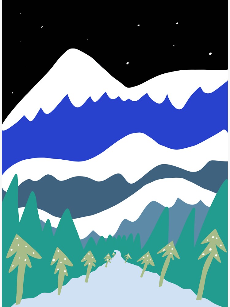 Thumbnail 3 of 3, Sticker, Winter Road and Snowy Mountains designed and sold by jpandsusan.
