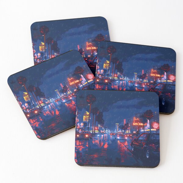 Item preview, Neon Nights: Rainy Retro City Drive designed and sold by GreenInkXpress.
