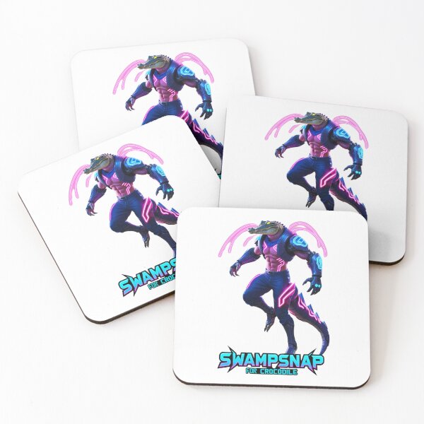 Item preview, Space Warrior Crocodile - Neon Wilds - Gaming Themed Wild Animal Characters designed and sold by TANDIGITALSHOP.