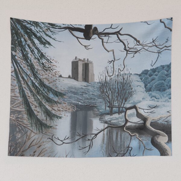 Item preview, Neidpath Castle Peebles Scotland Painting designed and sold by Tom Crittenden.