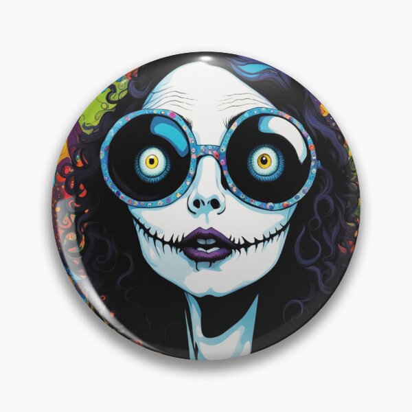 Item preview, Zombie lady with Glasses and Psychedelic colorful background designed and sold by ArtDesign-ZA.