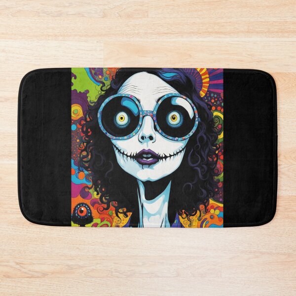 Item preview, Zombie lady with Glasses and Psychedelic colorful background designed and sold by ArtDesign-ZA.