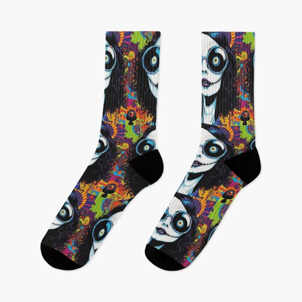 Item preview, Zombie lady with Glasses and Psychedelic colorful background designed and sold by ArtDesign-ZA.