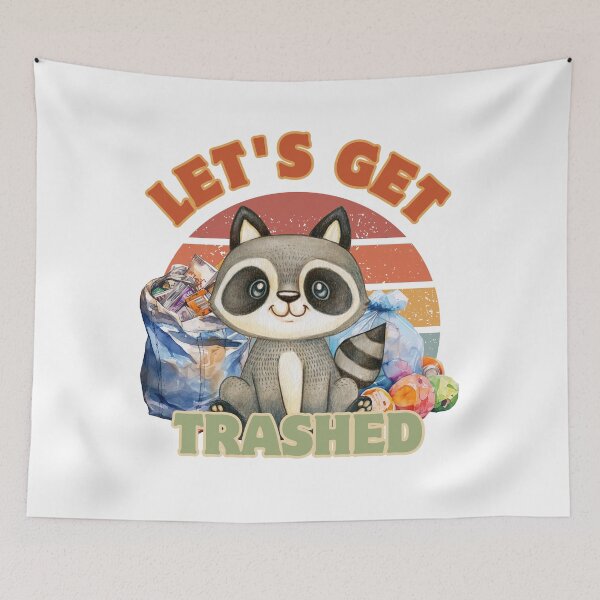 Item preview, Let's get trashed raccoon designed and sold by YQvibe Studio.