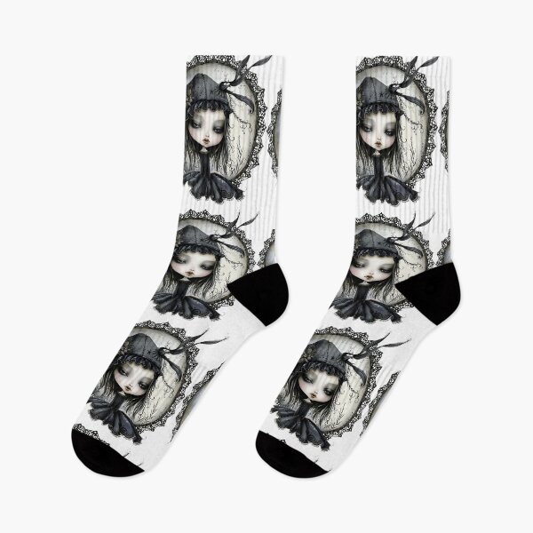 Item preview, Whimsical Goth Girls in hood with lace designed and sold by Dominika Farkašová.
