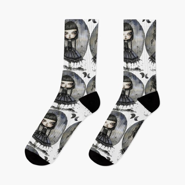 Item preview, Whimsical Goth Girls with bangs and roses designed and sold by Dominika Farkašová.