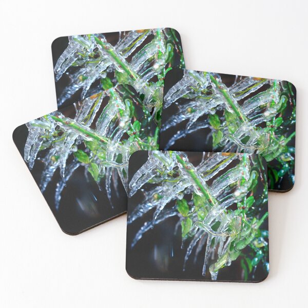 Item preview, Blue icicles on green leaves  designed and sold by olena2552.