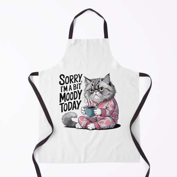 Item preview, Sorry I’m a Bit Moody Today, Cat drinking coffee designed and sold by PING 999 STUDIO.