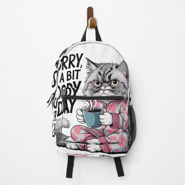 Item preview, Sorry I’m a Bit Moody Today, Cat drinking coffee designed and sold by RvinJo8.