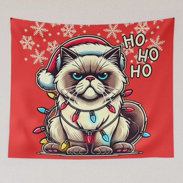 Item preview, Grumpy Christmas Cat - Ho Ho Ho designed and sold by sekrecja.