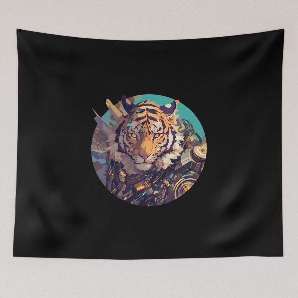 Item preview, Cyber Tiger // Aesthetic Tiger // Cool Animal // Cyber Animal // Future Animal Art // Animal Warrior // Cyber Week  designed and sold by SMARTKIT  DESIGNAGENCY.