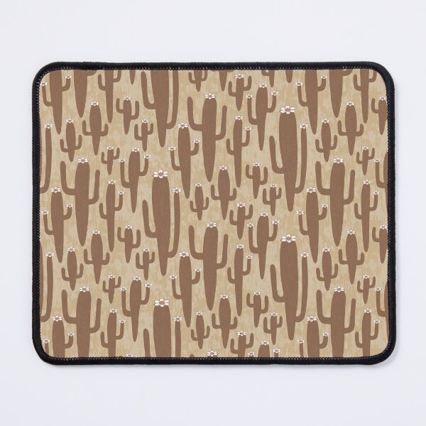 Item preview, Western americana - flowering Saguaros in brown on sand designed and sold by colorofmagic.