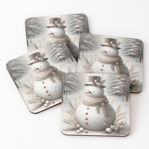Item preview, Rustic Snowman with Elegant Winter Florals designed and sold by MarinaFila.