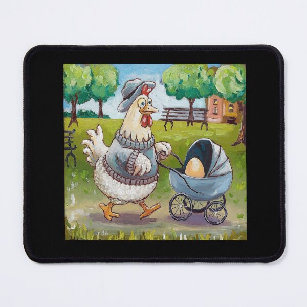 Item preview, Chicken Strolling with Egg - Fun Animal Illustration designed and sold by love3617.