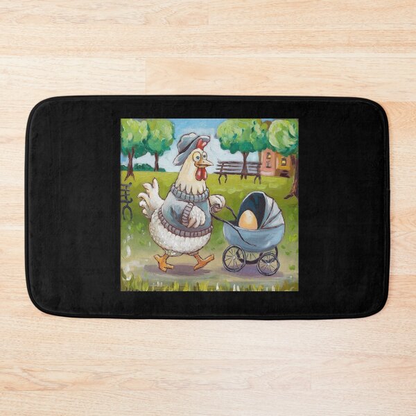 Item preview, Chicken Strolling with Egg - Fun Animal Illustration designed and sold by love3617.