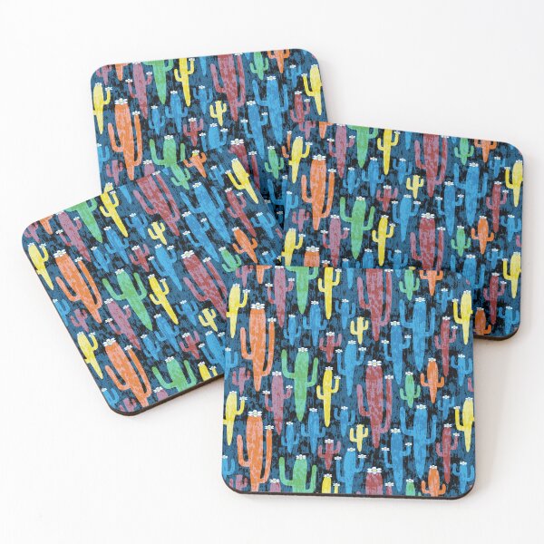 Item preview, Western americana - colorful Saguaros with flowers designed and sold by colorofmagic.