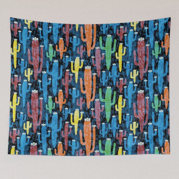 Item preview, Western americana - colorful Saguaros with flowers designed and sold by colorofmagic.