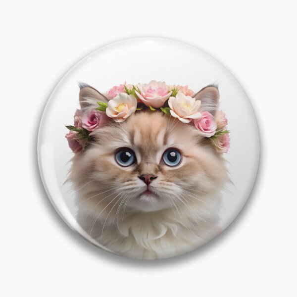 Item preview, Himalayan Kitten wearing floral crown designed and sold by LazyOwlStore.