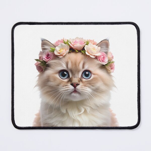 Item preview, Himalayan Kitten wearing floral crown designed and sold by LazyOwlStore.