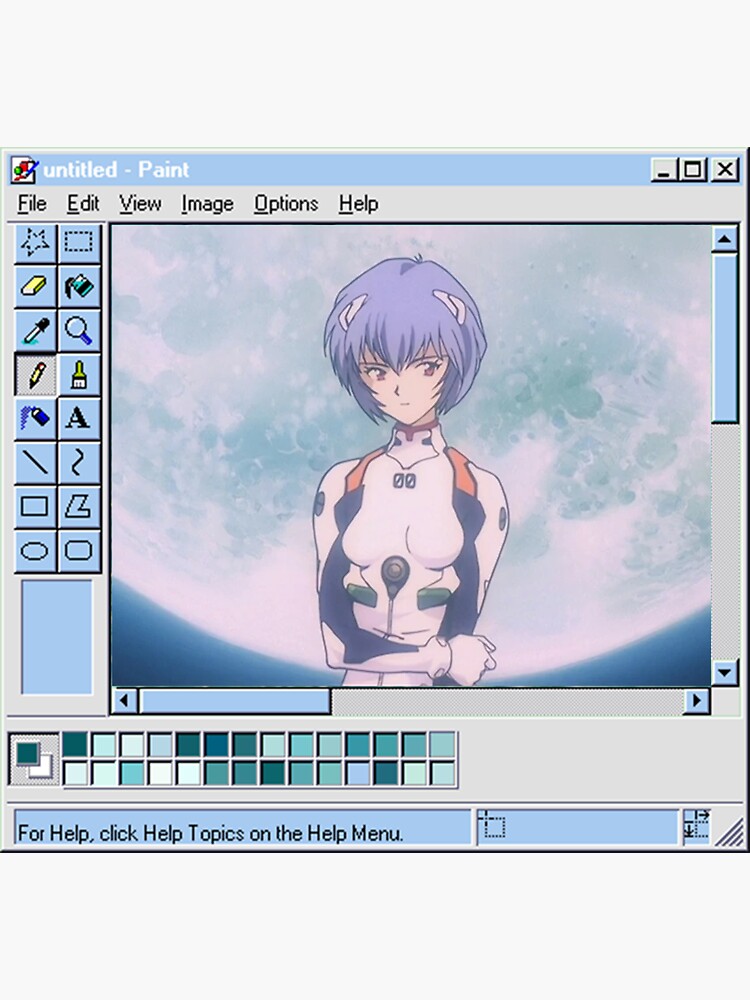 "Rei Ayanami MS Paint" Sticker by levi Redbubble